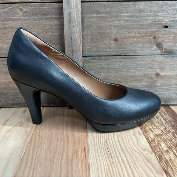 Clarks Brier Dolly Dress Pumps High Heels Platform Ortholite Footbed Black Sz 7 - Picture 12 of 16